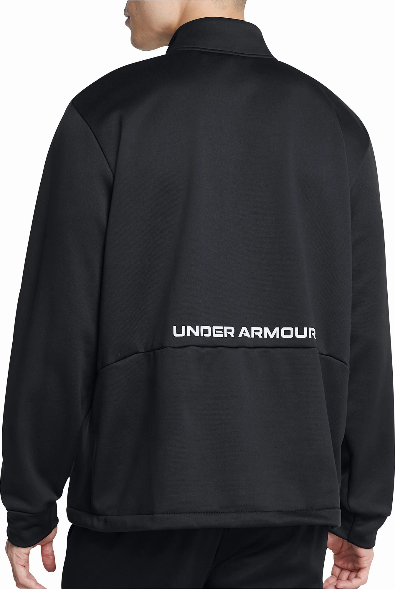 Under Armour Fleece Half Zip Mens Running Jacket - Black Soft Touch Interior Ultra Thin Insulation