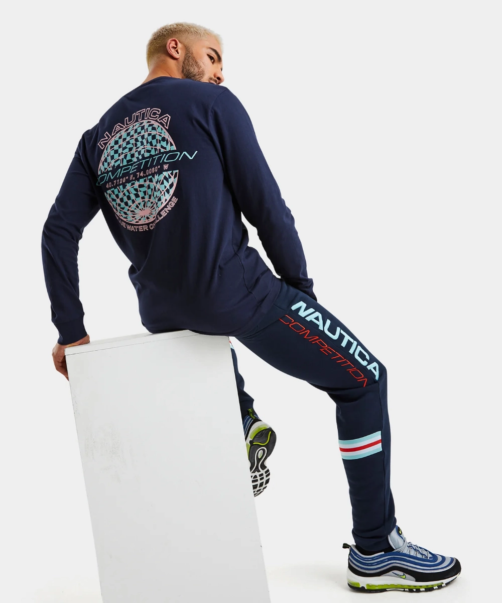 Sequin Glow Vented Panels Nautica Competition Laconia LS Tee (Dark Navy)