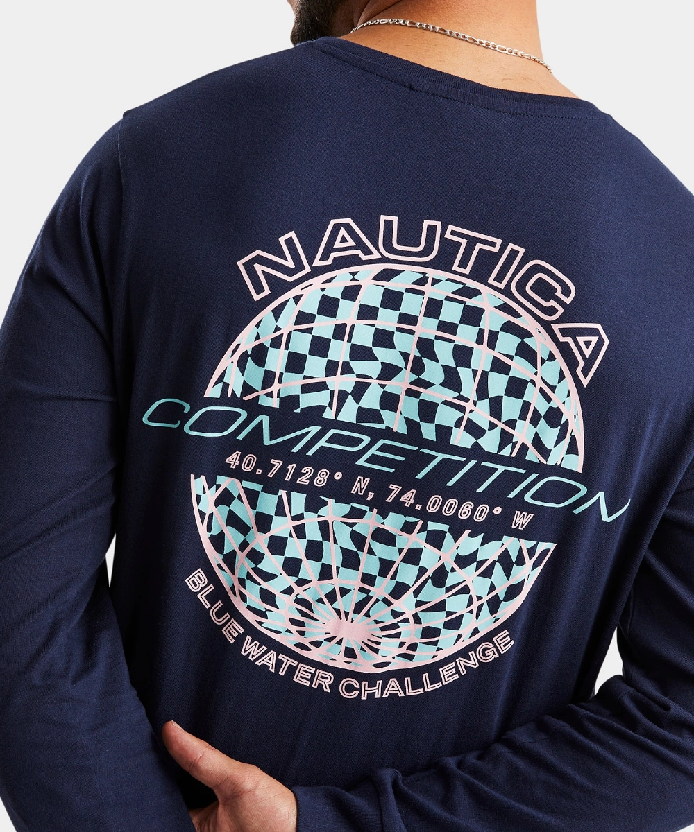 Travel Core WaterResistant Coating Nautica Competition Laconia LS Tee (Dark Navy)