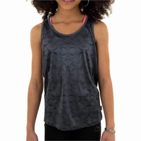 international More Mile Racer Back Girls Running Vest - Grey