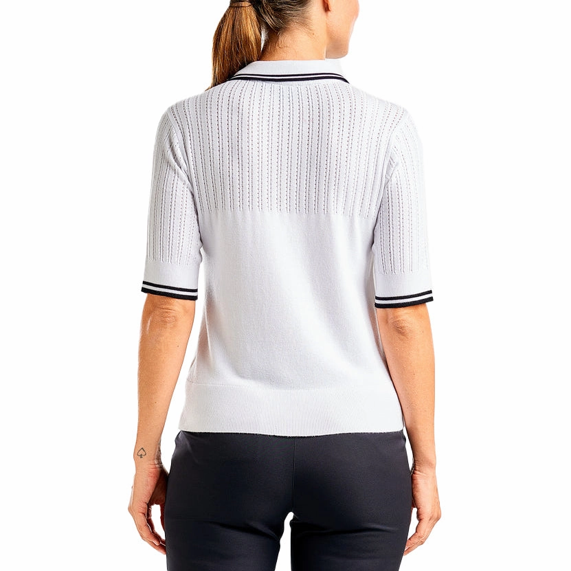 Nivo Women's Vy Sweater Golf Polo Shirt - White All-day Comfort Sustainable Production Certification