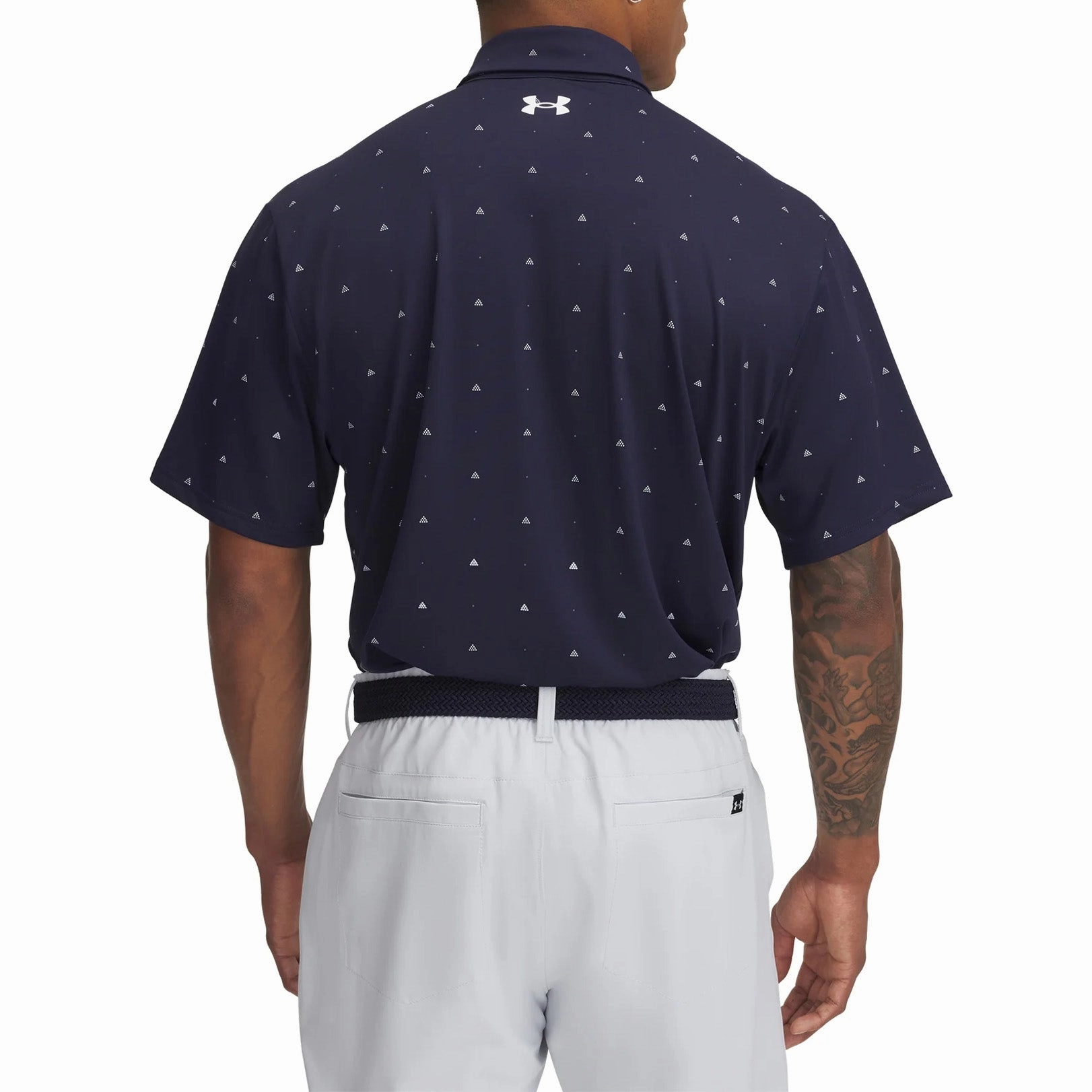 Under Armour Playoff 3.0 Printed Polo Golf Shirt - Navy/White Summer Outing