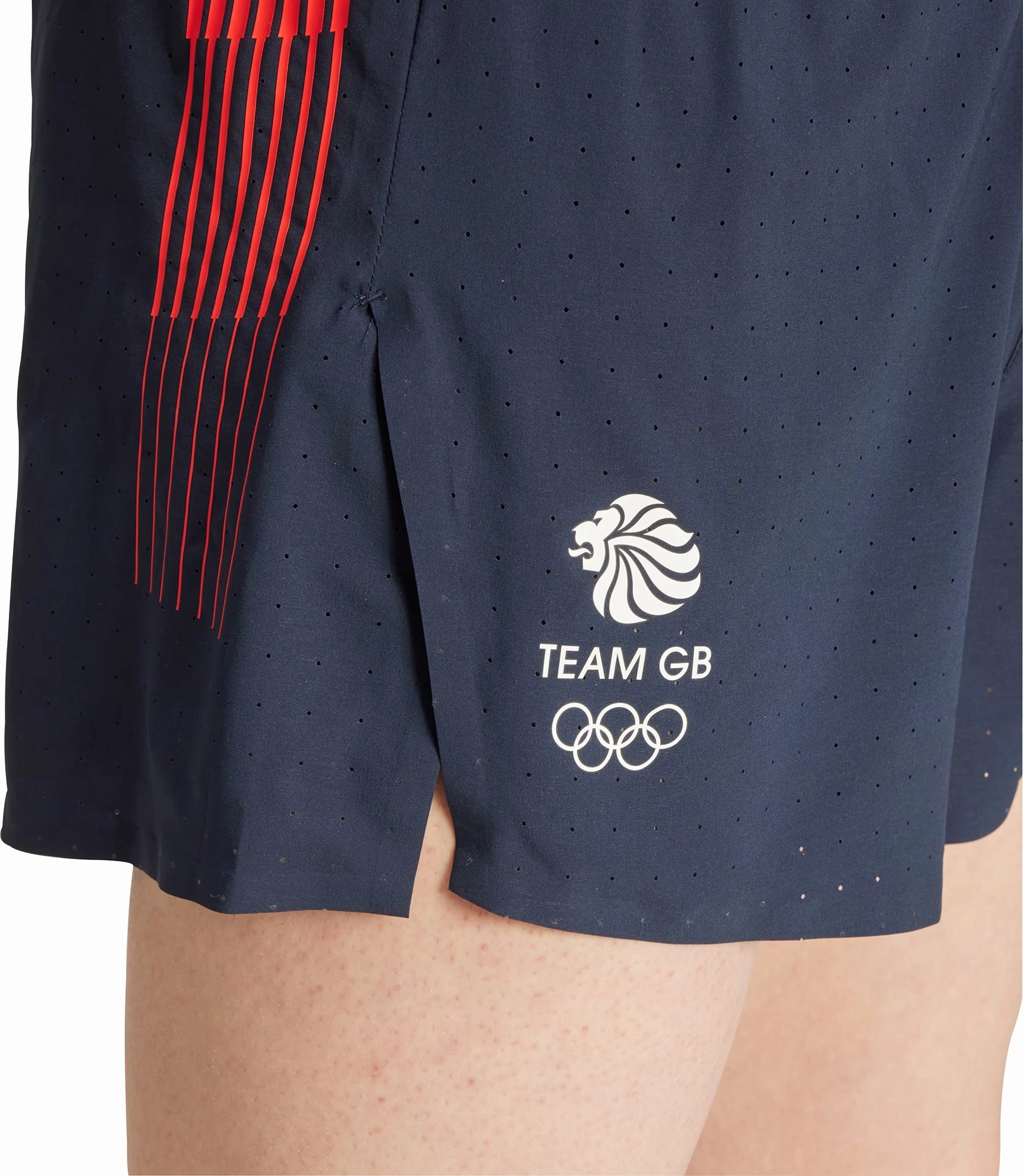 Heat Ready adidas Adizero Team GB Mens Split Running Shorts - Blue
