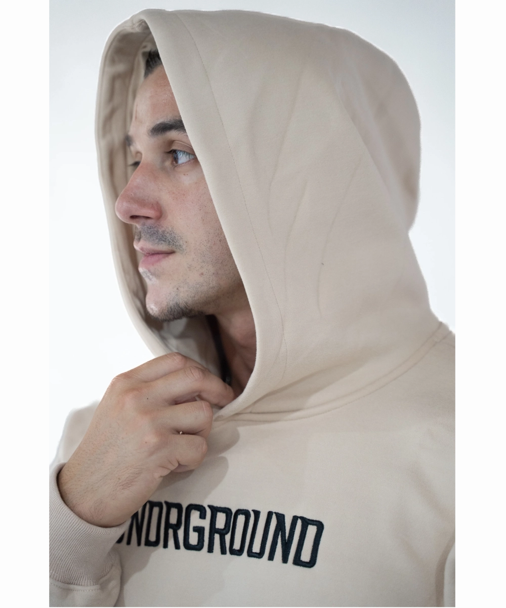 UNDRGROUND ??Moving In Silence?? Hoodie (Tan/Black) DurableBlend