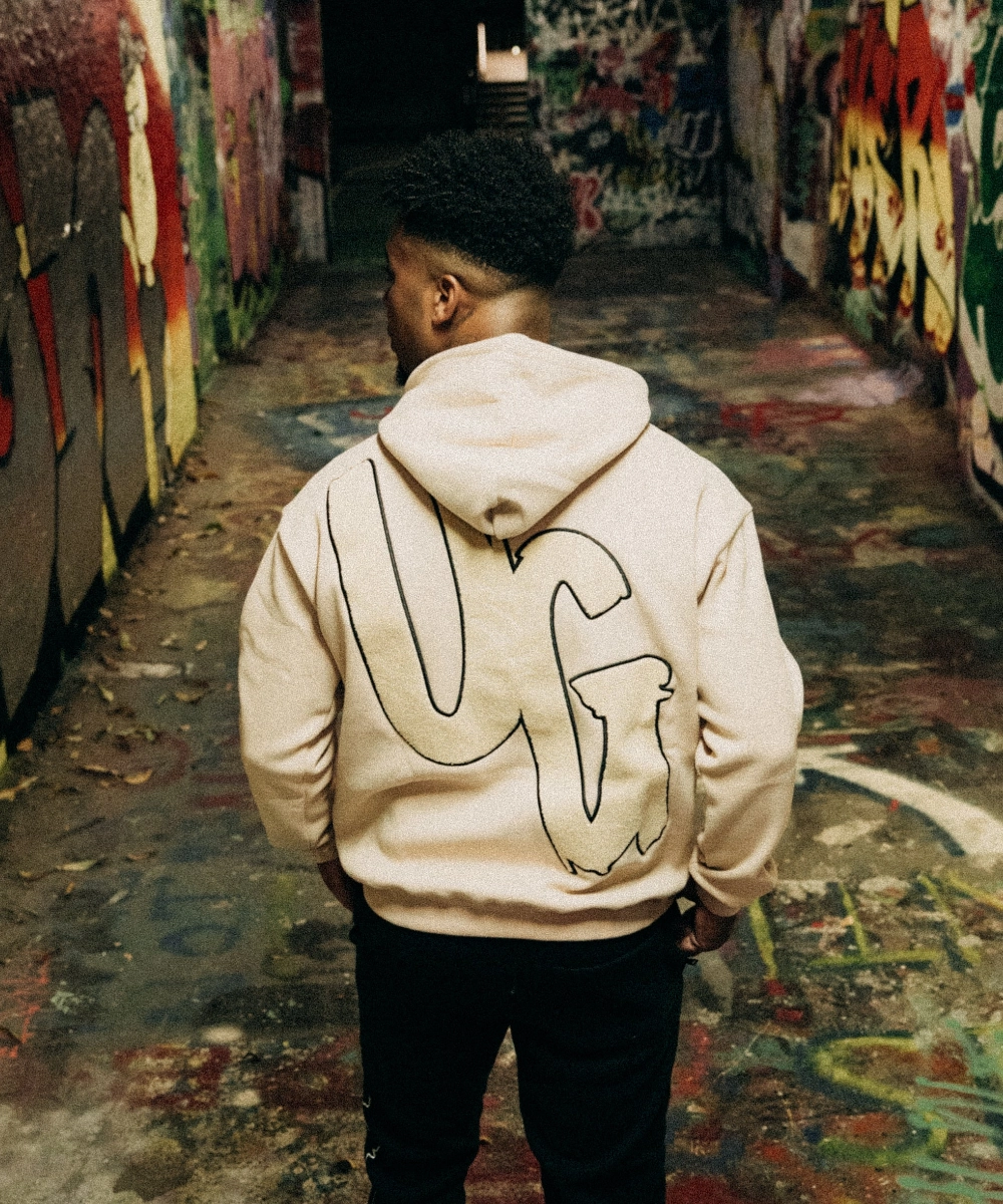 UNDRGROUND ??Moving In Silence?? Hoodie (Tan/Black) Glass Fit Pure Core