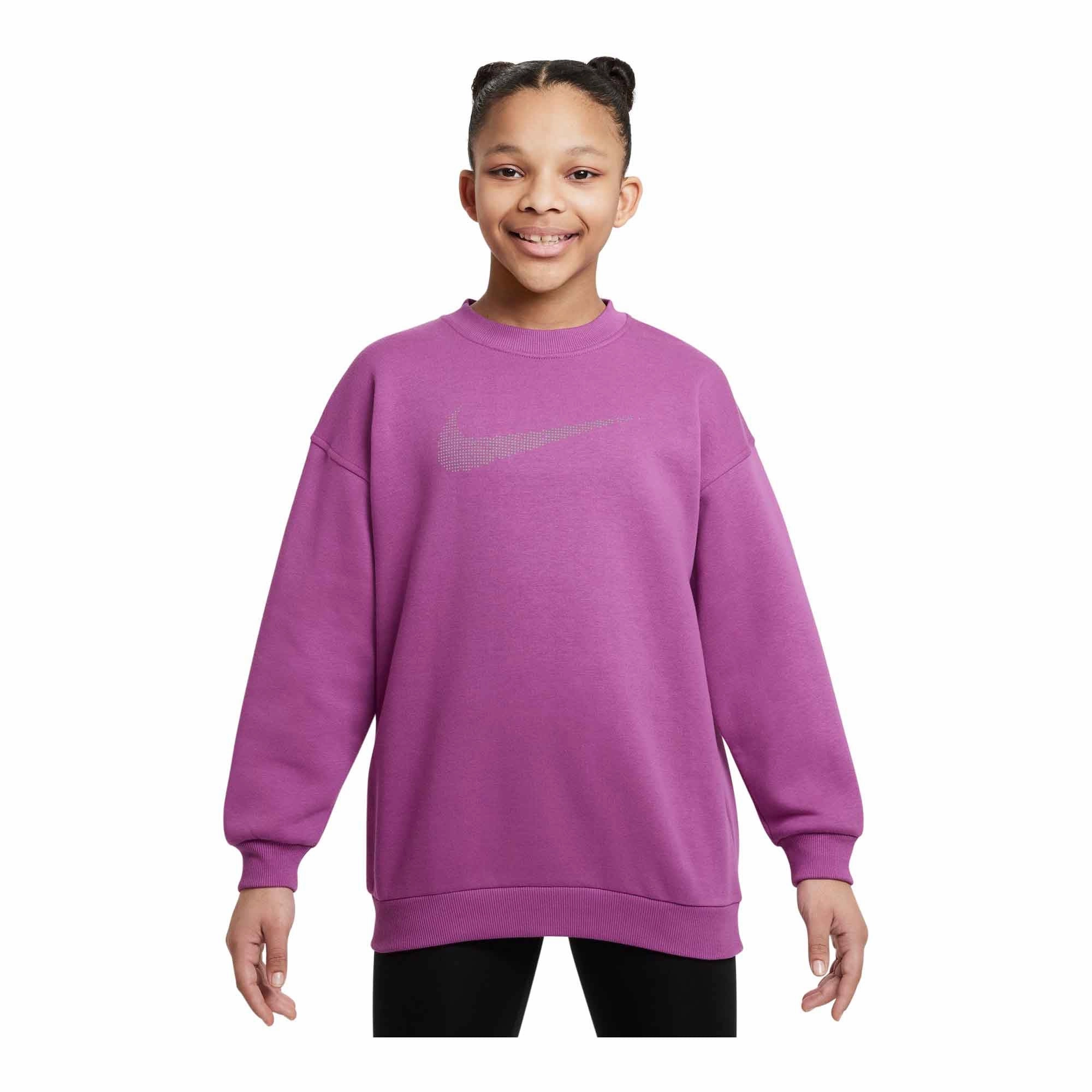 BreathableLining Adjustable Fit Nike Sportswear Club Fleece Big Kids' (Girls') Oversized Sweatshirt