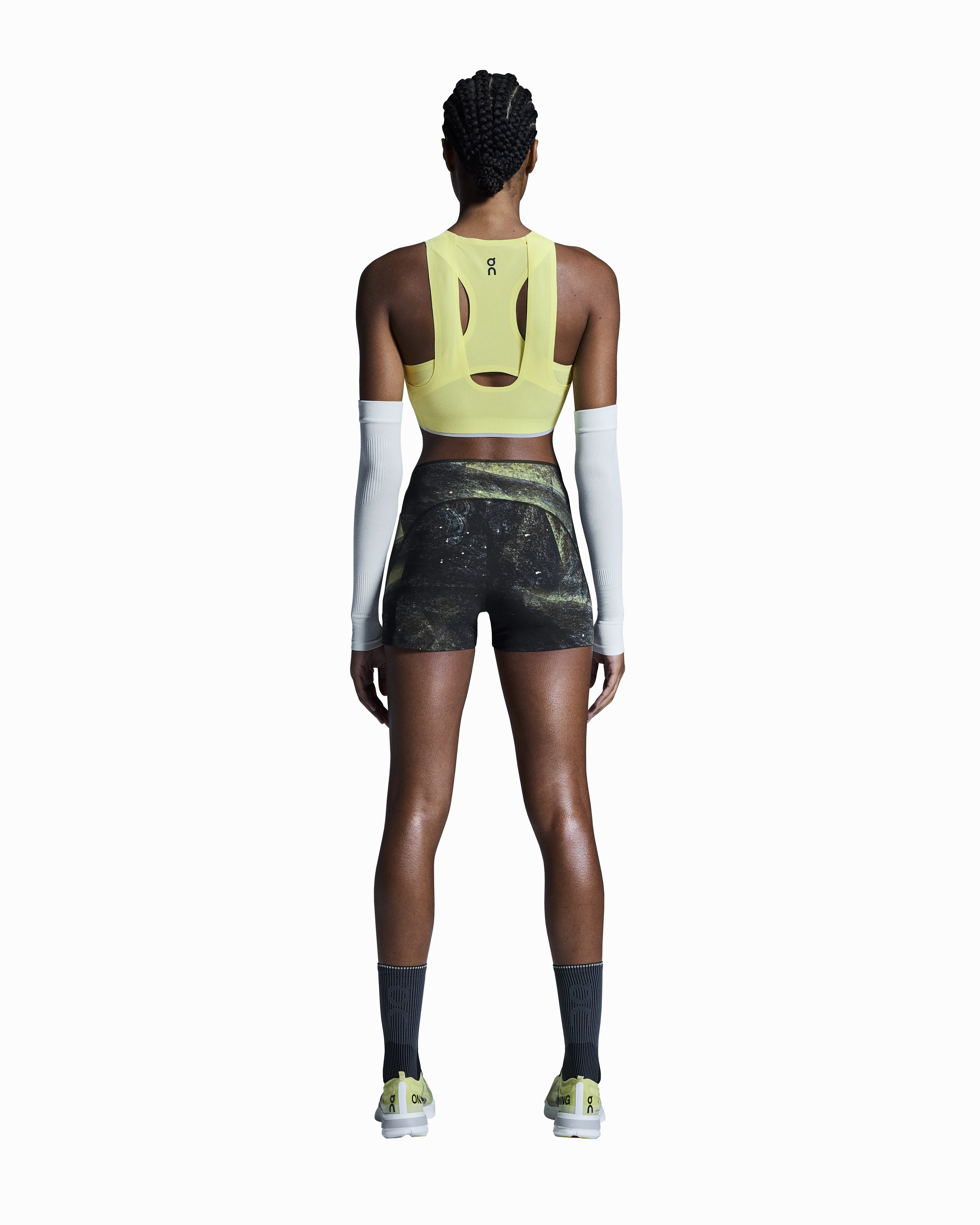 Women's Race Tights Short Black / Limelight Garden Ease Sprint Fit