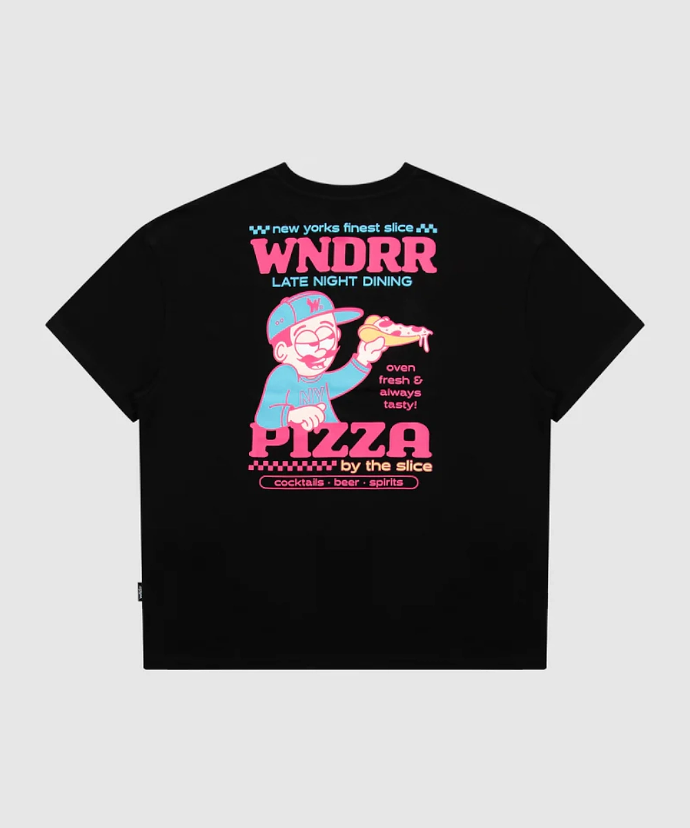 ReinforcedHem FadeResistant Color WNDRR Finest Slice Box Fit Tee (Black)