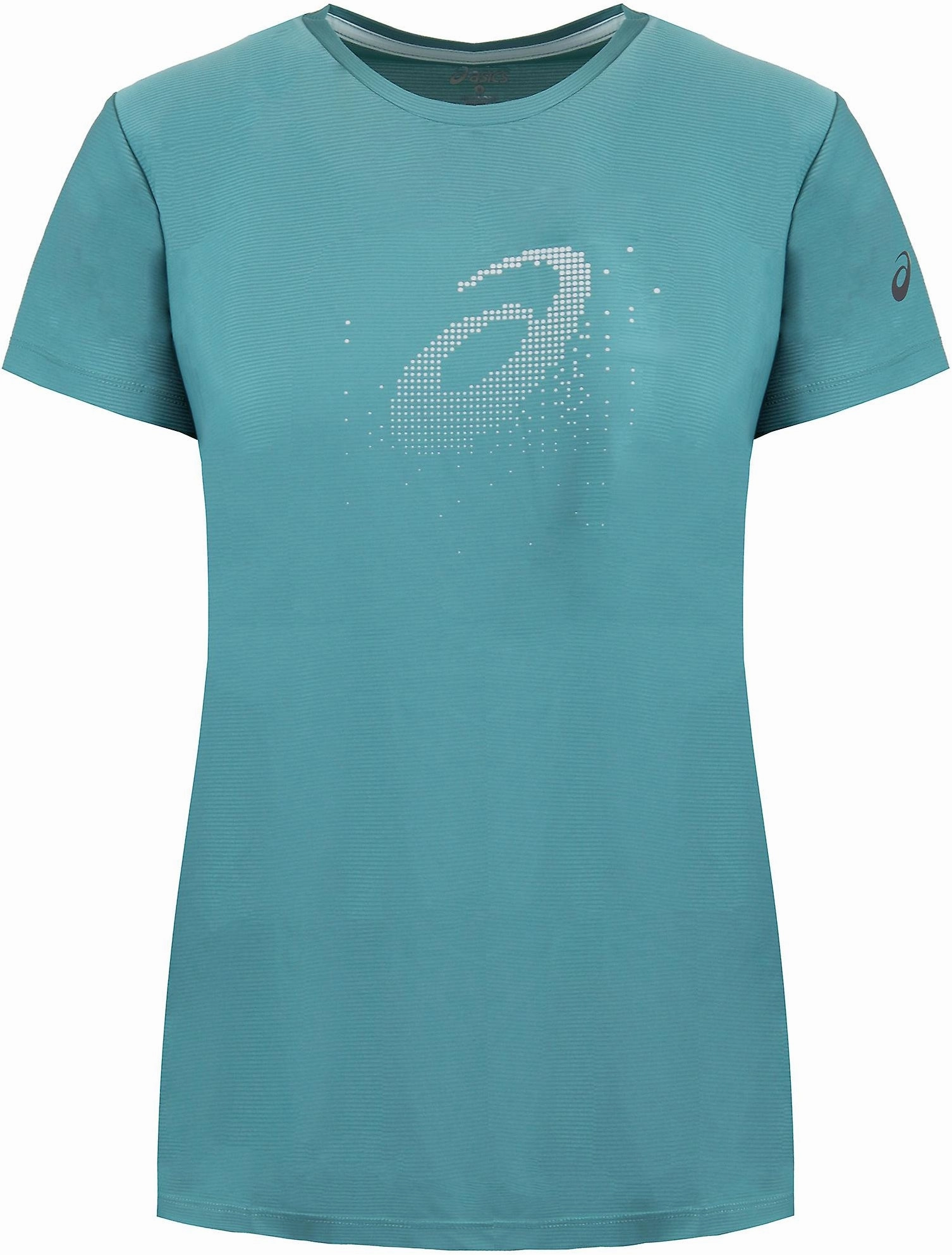 Asics Graphic Short Sleeve Womens Running Top - Green City Smart Look Fashion-Ready