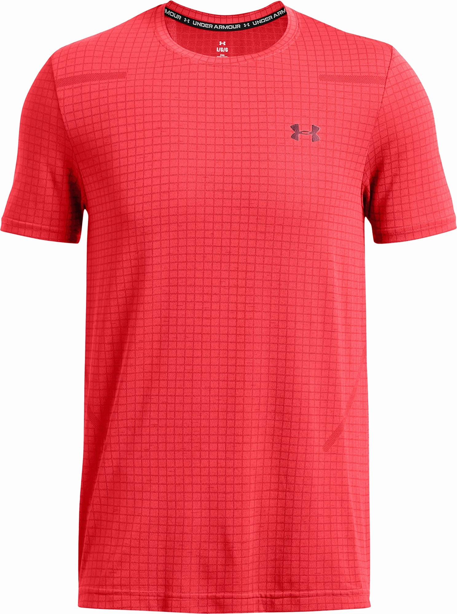 Under Armour Seamless Grid Short Sleeve Mens Training Top - Red Spark Glow