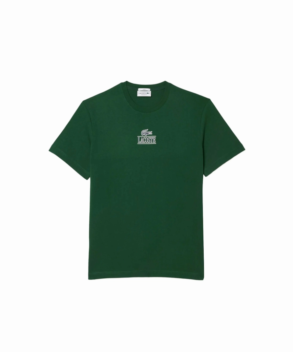 RecycledPolyester UVProtectionFabric Lacoste Core Graphics Heavy Jersey Tee (Green)