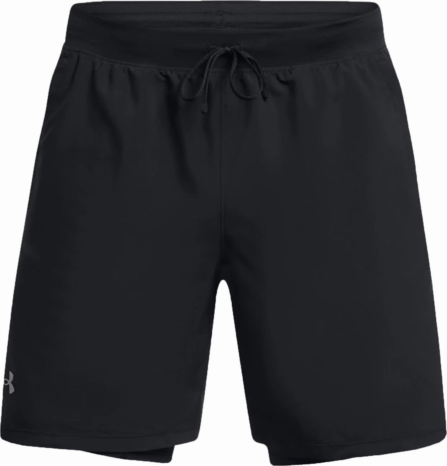 Under Armour Launch 2 In 1 Mens Running Shorts - Black QuickReleaseBuckle Wrinkle-Resistant