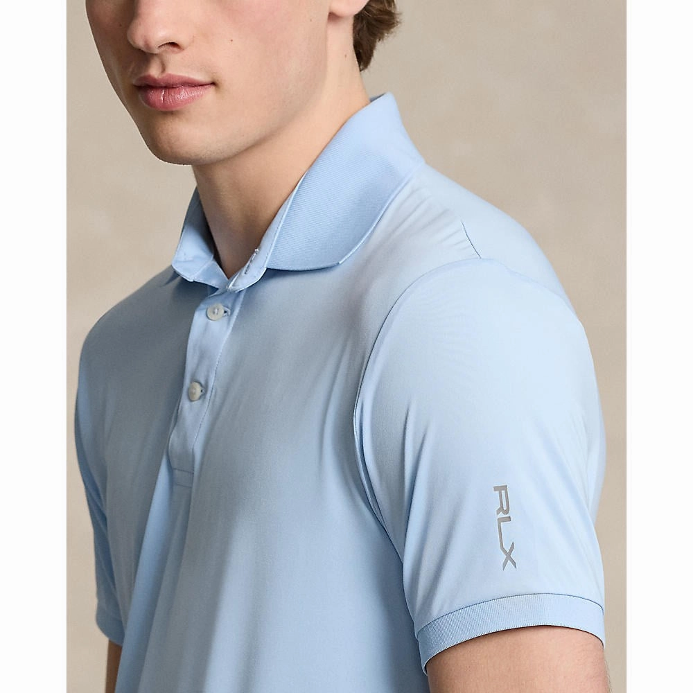 OdorControl Treatment Optimal Airflow Texture RLX Ralph Lauren Solid Airflow Performance Golf Shirt- Office Blue