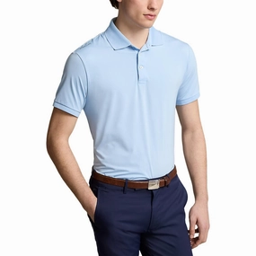 RLX Ralph Lauren Solid Airflow Performance Golf Shirt- Office Blue Preppy Vibe