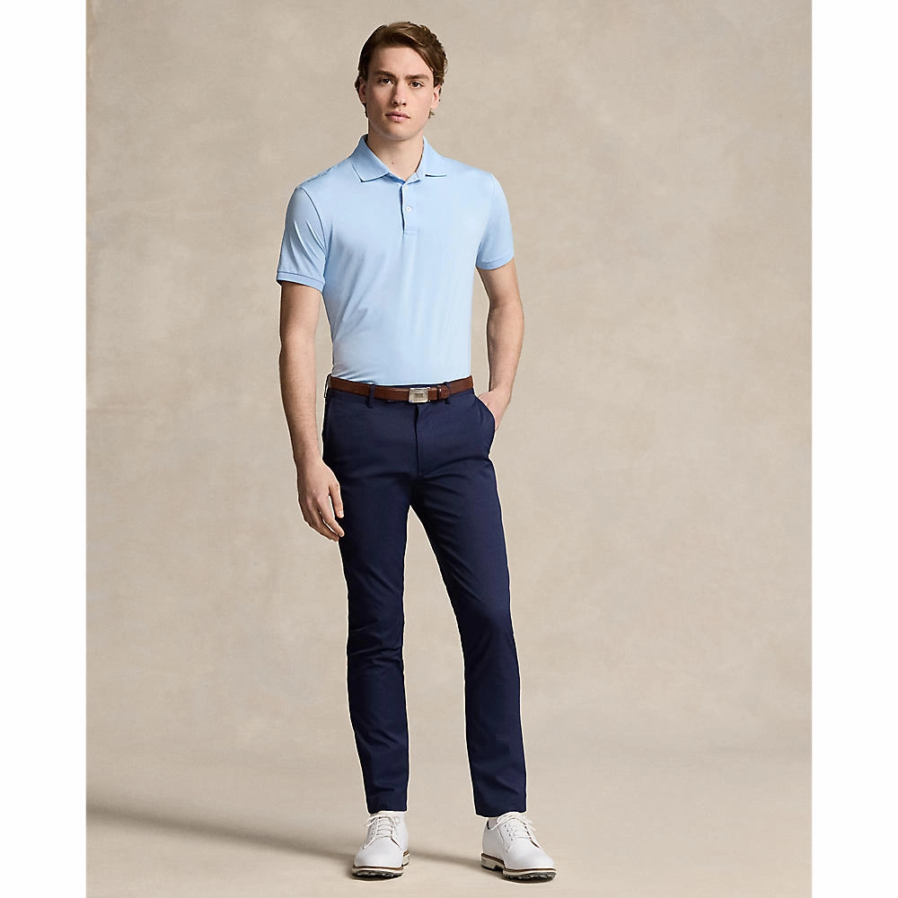 Effortless Look RLX Ralph Lauren Solid Airflow Performance Golf Shirt- Office Blue