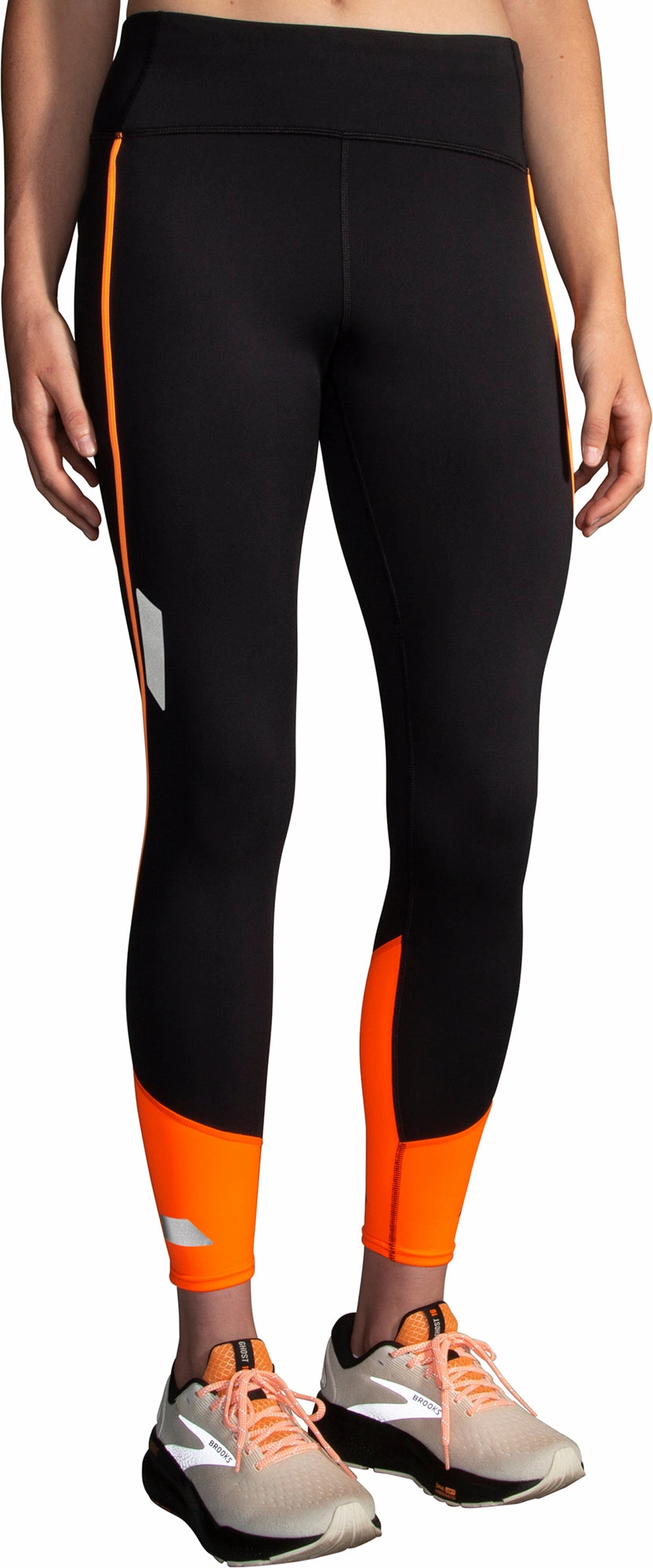 Brooks Run Visible 2.0 Womens Long Running Tights - Black graduation Pre-washed