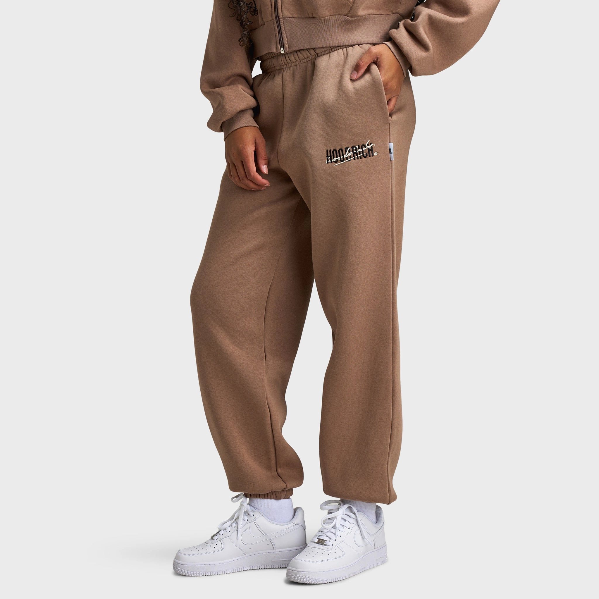 FlexibleWaistband Hoodrich Women's Joggers Portabella / Black - Whitecap Gray