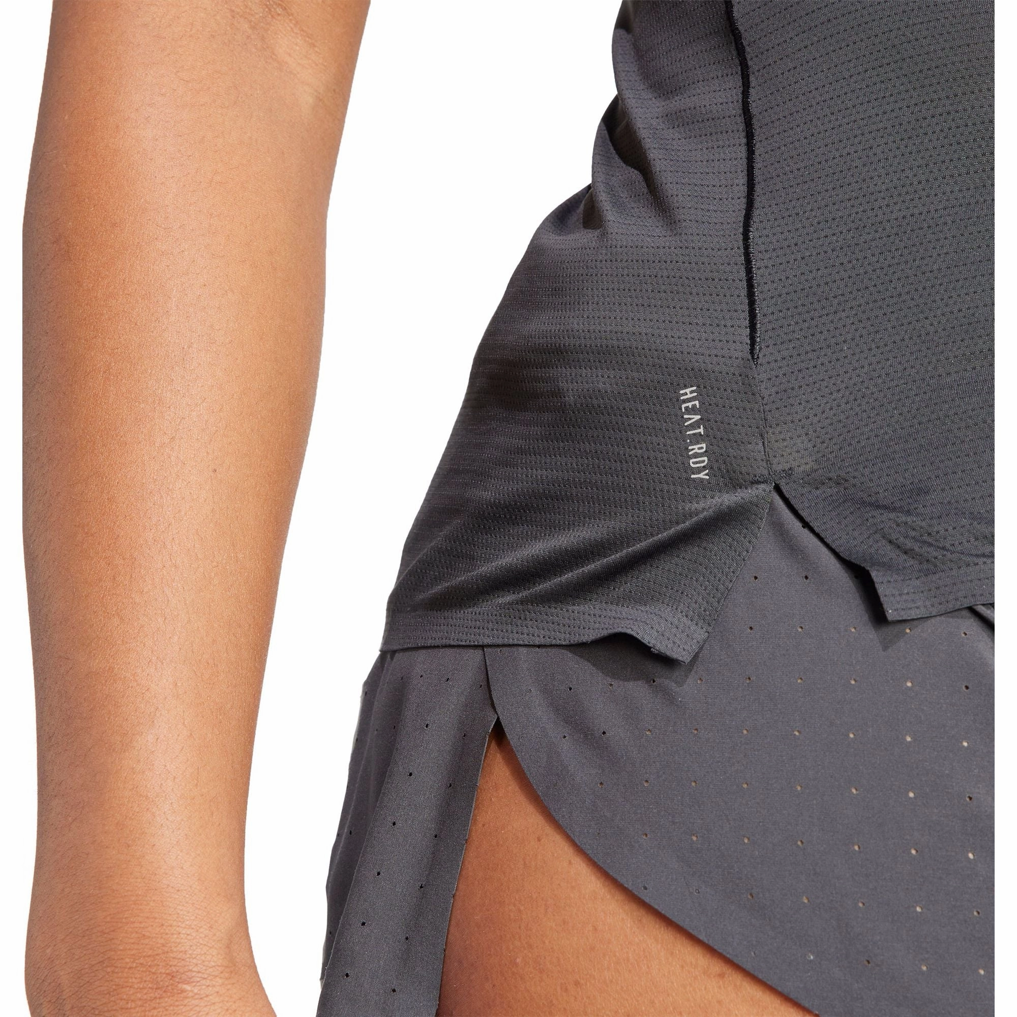 Midweight Knit Trendy Top adidas Adizero Short Sleeve Womens Running Top - Black
