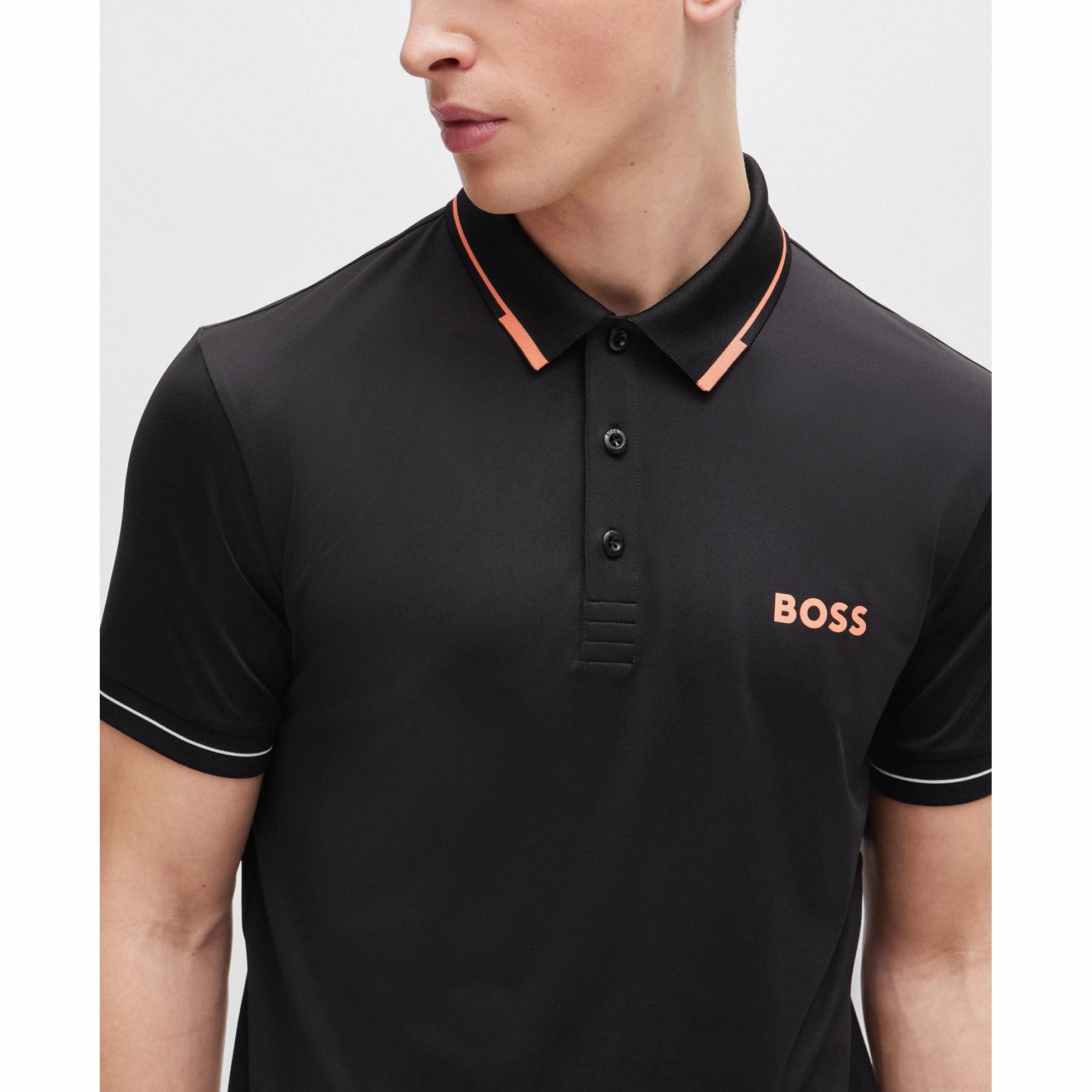All-day Comfort BOSS Paul Pro Slim Fit Golf Shirt - Black