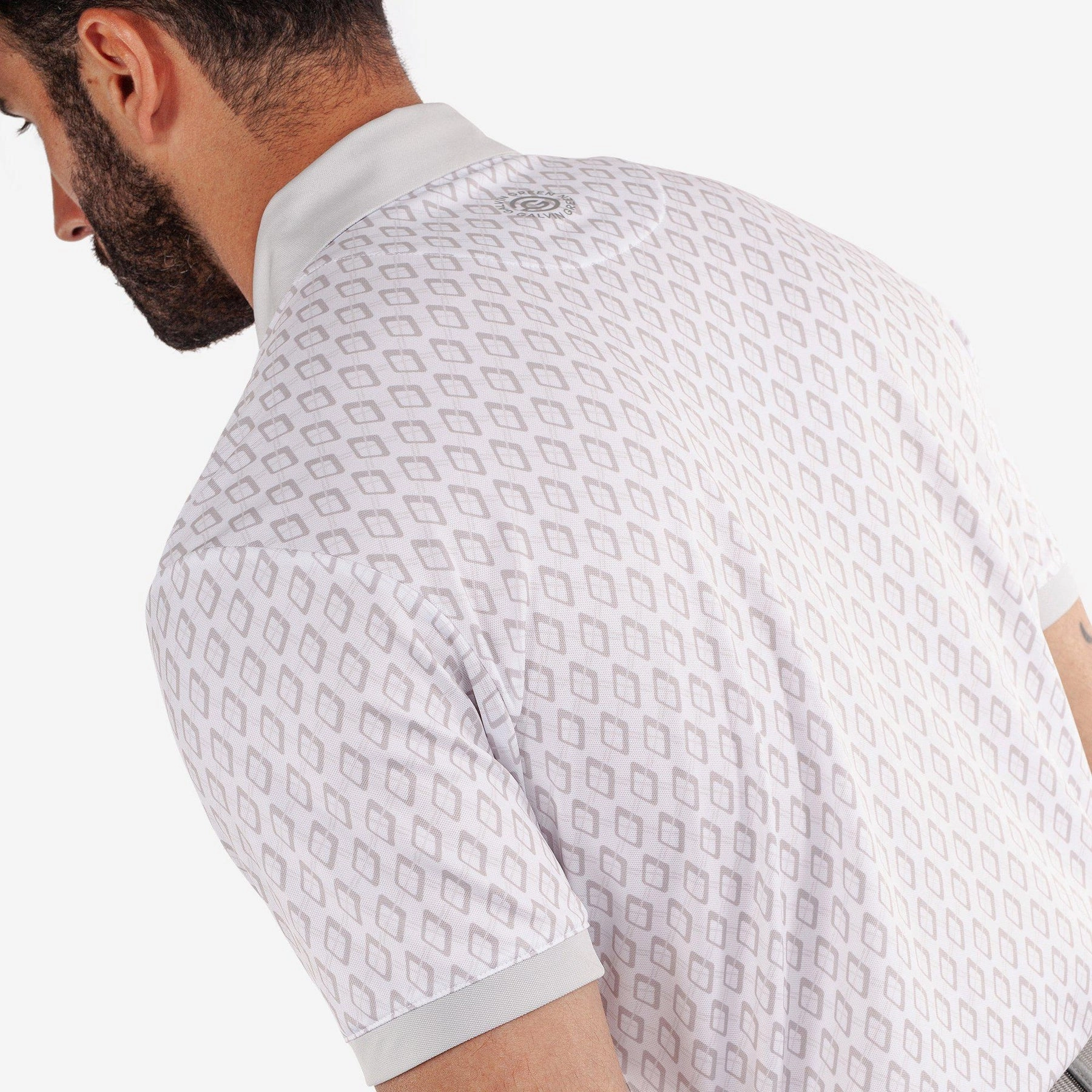 All-day Comfort Galvin Green Maxwell Golf Shirt - Cool Grey/White