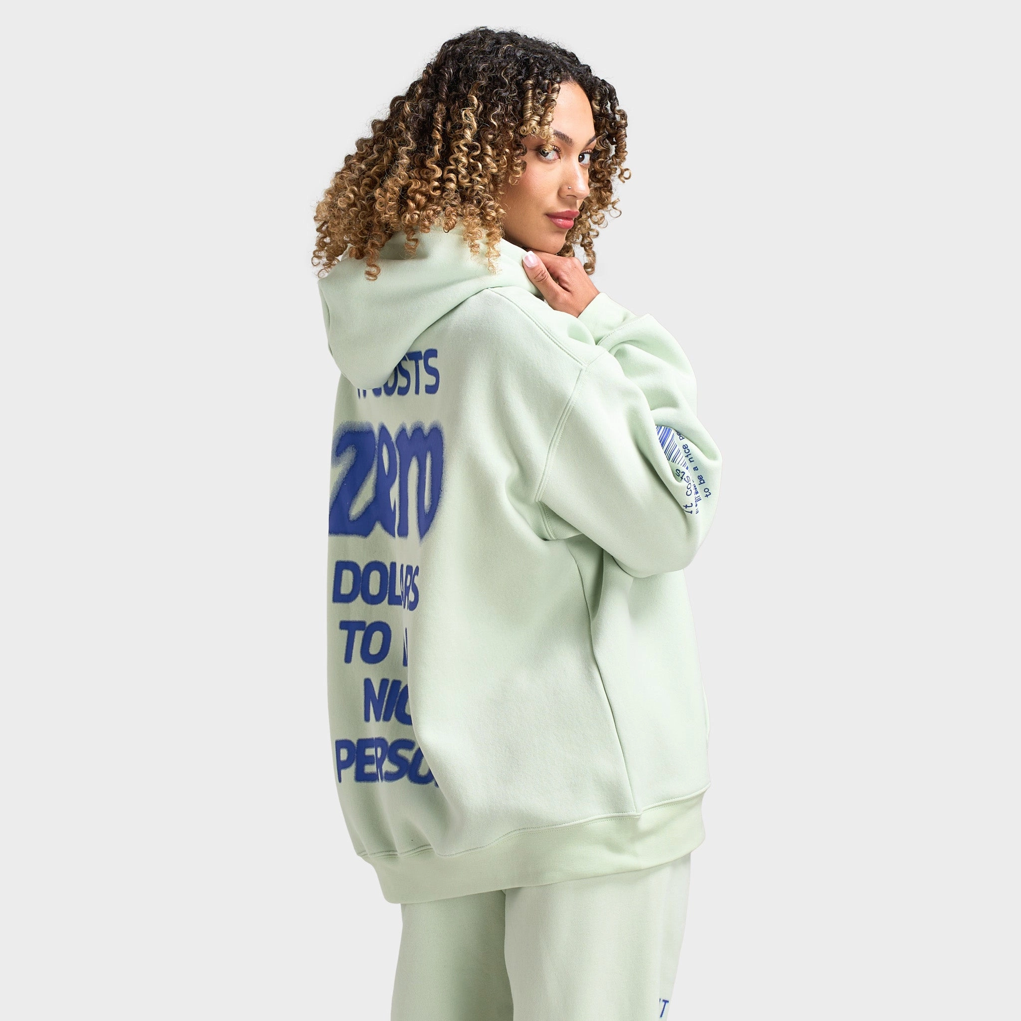 Organic Cotton Certification Mayfair Women's It Costs $0 Hoodie / Seafoam