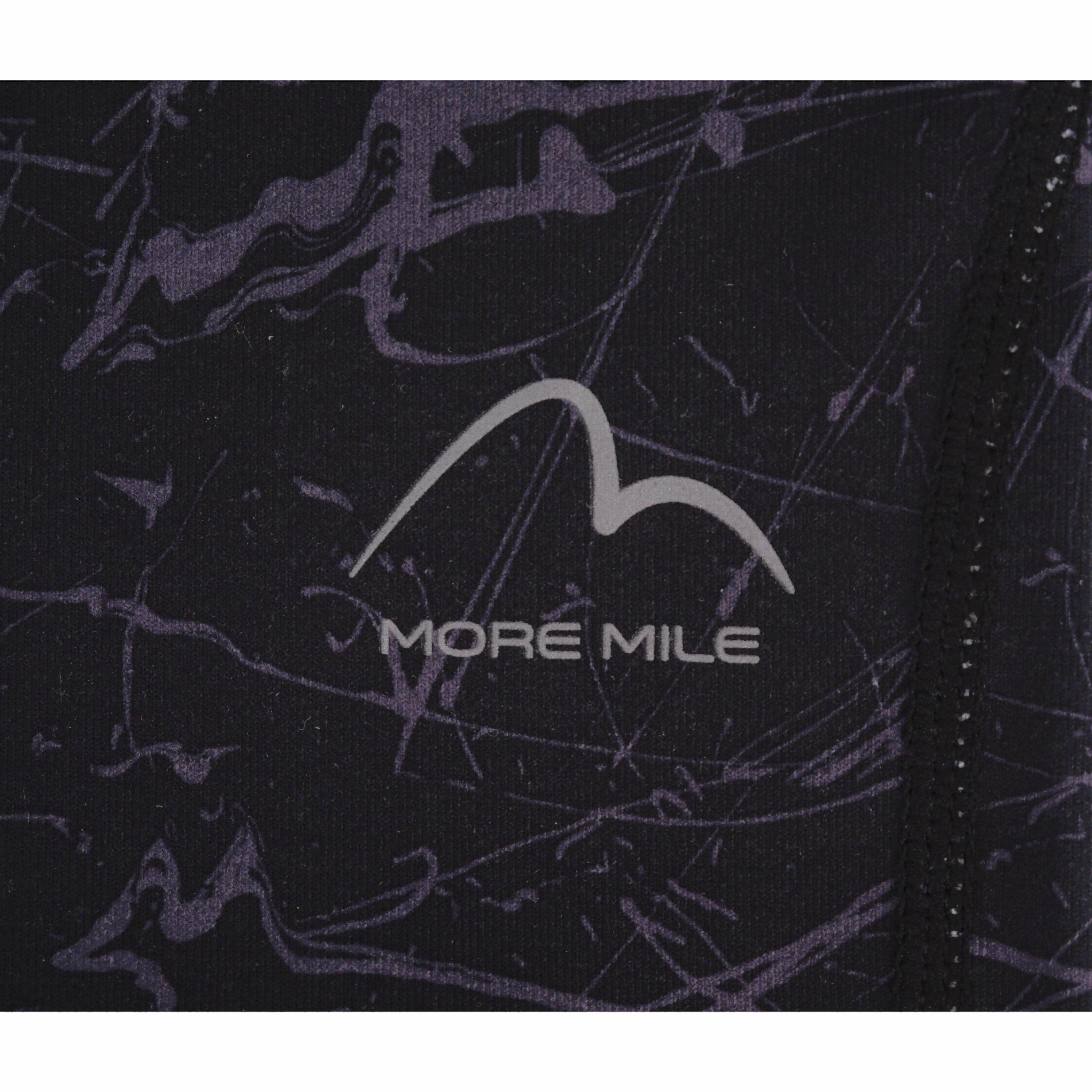 More Mile Go For It Printed Womens Long Running Tights - Black Performance Driven