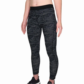 plus-size clothing High-waisted More Mile Go For It Printed Womens Long Running Tights - Black