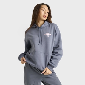 New Balance Women's Bubble Heart Hoodie / Dark Artic Modern Travel Look No Smell