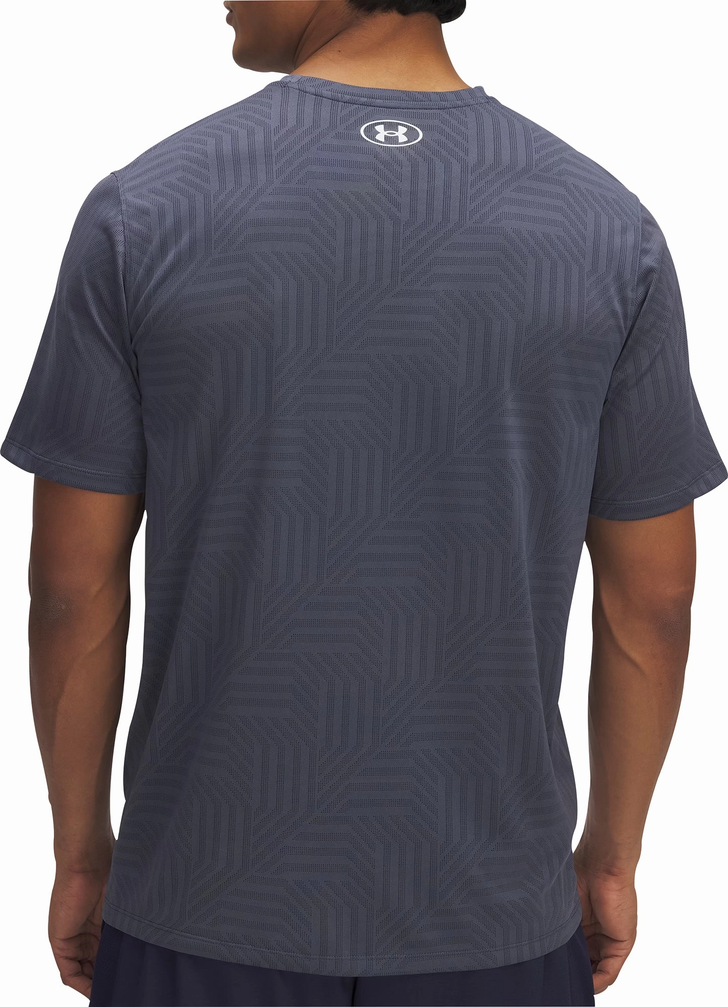 Under Armour Tech Vent Geotessa Short Sleeve Mens Training Top - Grey smooth zipper