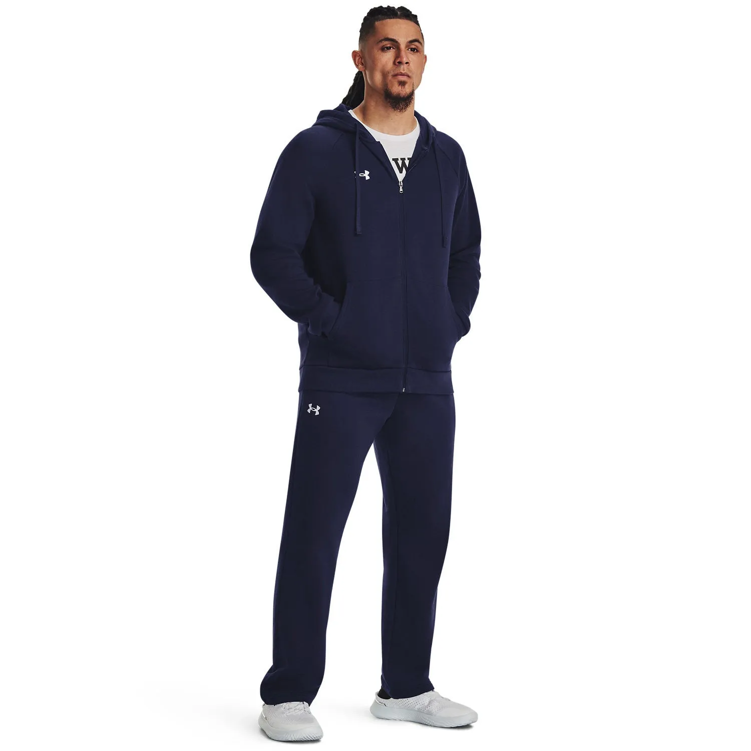Shape-retaining Machine - made Rival Fleece Full-Zip Hoodie | BLACK