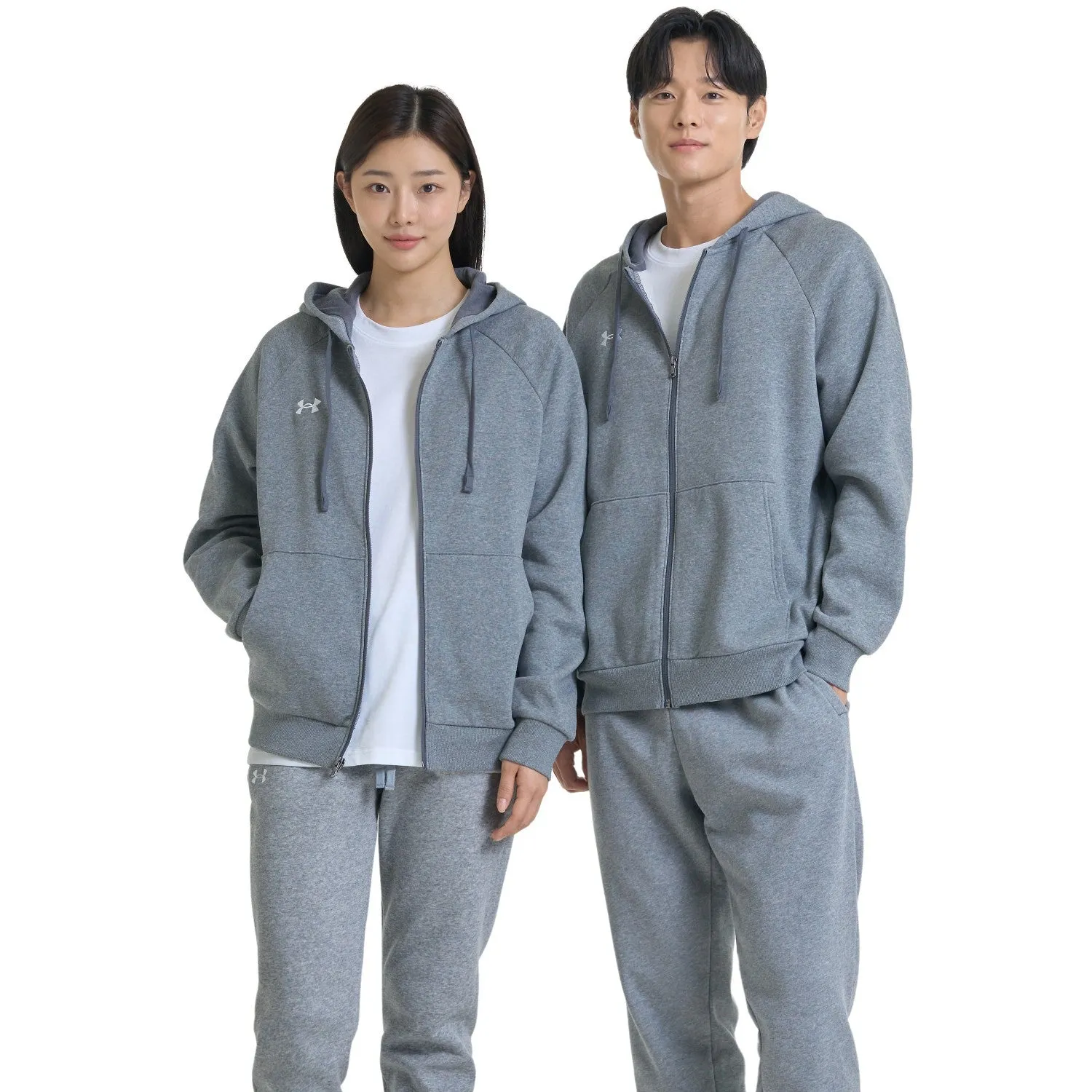 wide legs Rival Fleece Full-Zip Hoodie | BLACK