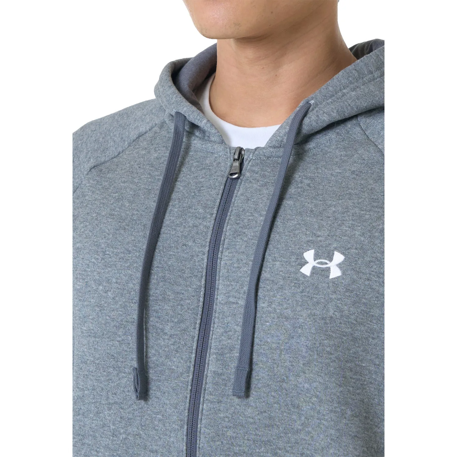 Rival Fleece Full-Zip Hoodie | BLACK Printed design Embroidered Details