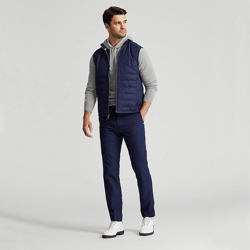 RLX Ralph Lauren Cool Wool Full Zip Golf Vest - Refined Navy fabric quality Ultraviolet Protection Coating