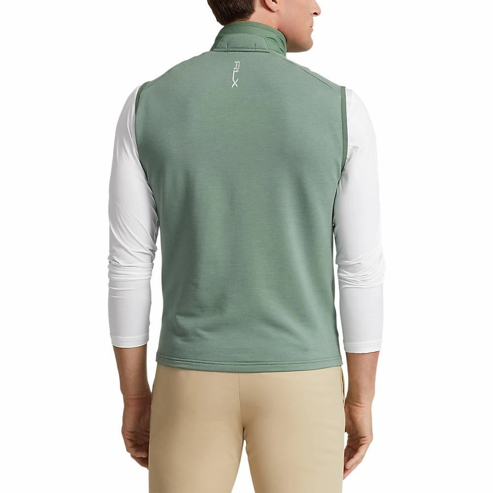 compound Contoured Fit RLX Ralph Lauren Cool Wool Full Zip Vest - Fatigue