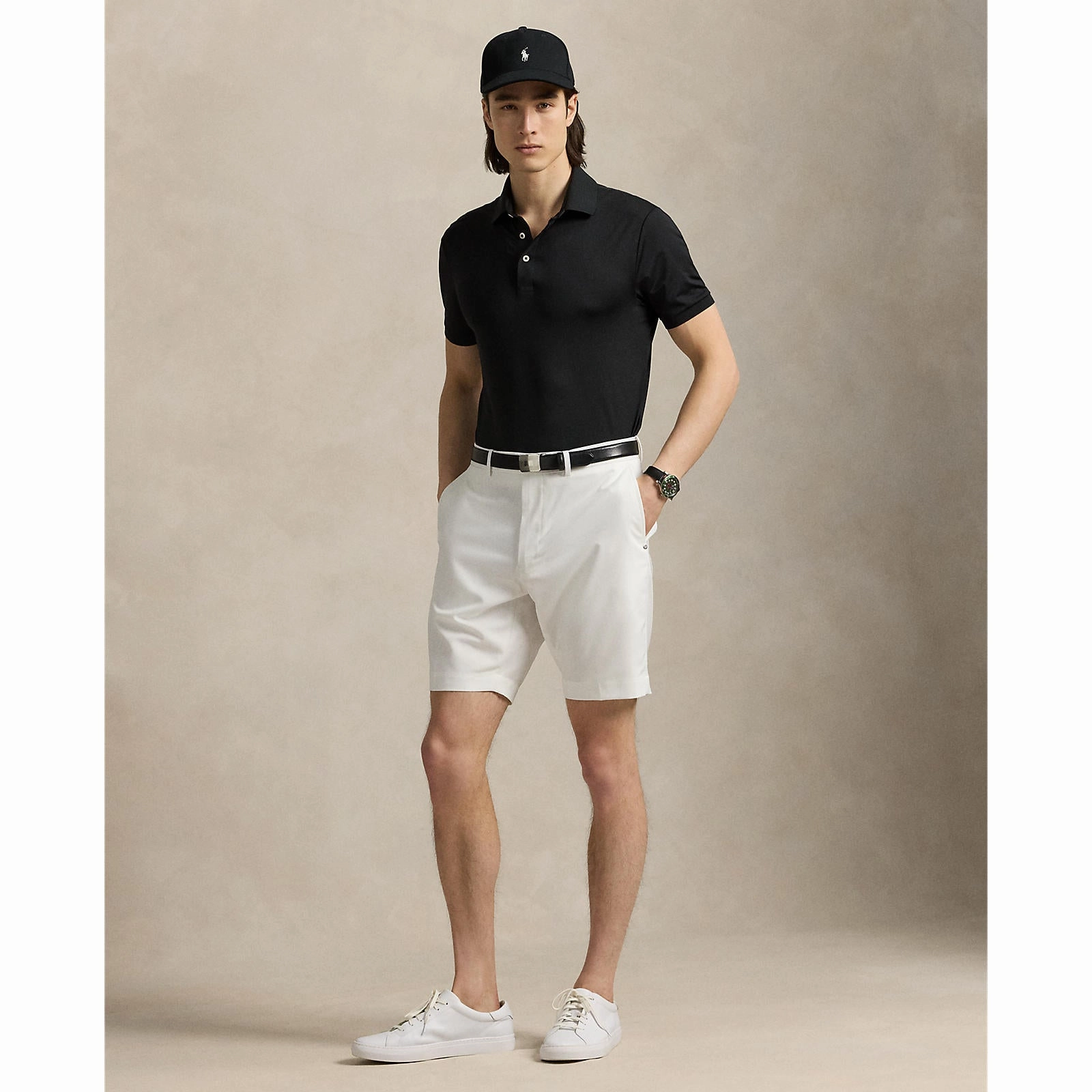 RLX Ralph Lauren Lightweight Airflow Jersey Golf Polo Shirt - Polo Black Spring Summer Heather Effect Weaving