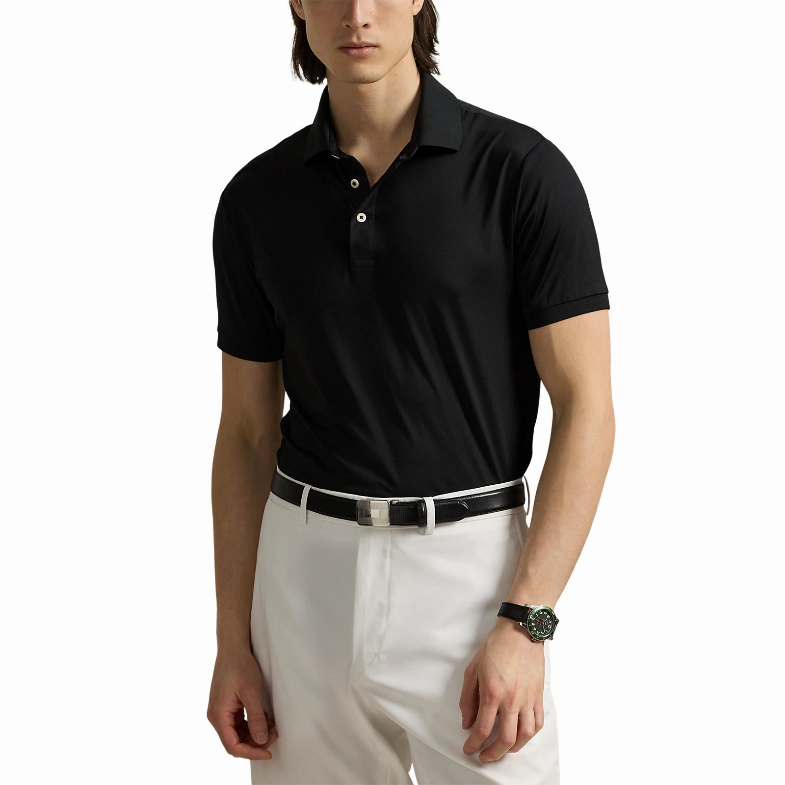 Travel Staple RLX Ralph Lauren Lightweight Airflow Jersey Golf Polo Shirt - Polo Black