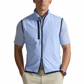 Durable Seams Tactical Reinforcements RLX Ralph Lauren Paneled Stretch Terry Vest - Office Blue