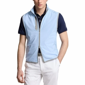 Comfort Stretch RLX Ralph Lauren Panelled Stretch Terry Golf Vest  - Office Blue