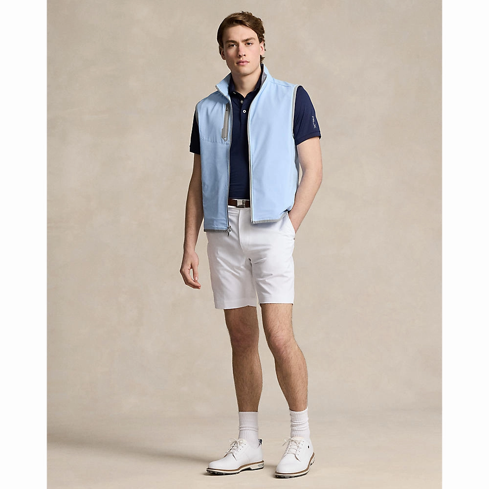 RLX Ralph Lauren Panelled Stretch Terry Golf Vest  - Office Blue Flexible Stretch Panels easy - care clothing