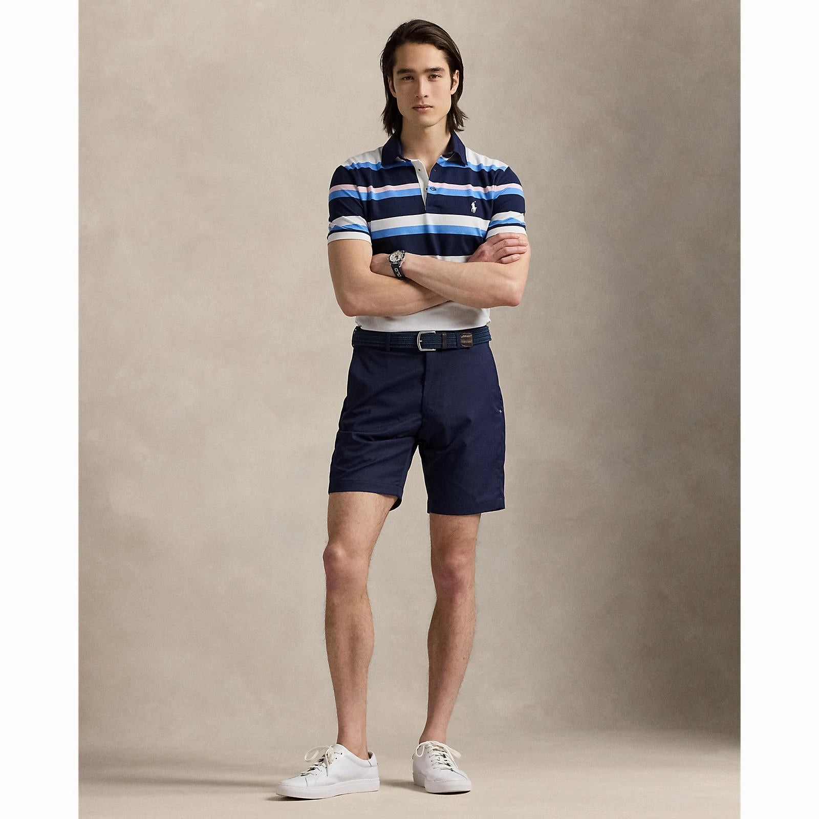 Trendy Colors RLX Ralph Lauren Performance Pique Golf Polo Shirt - Refined Navy Multi