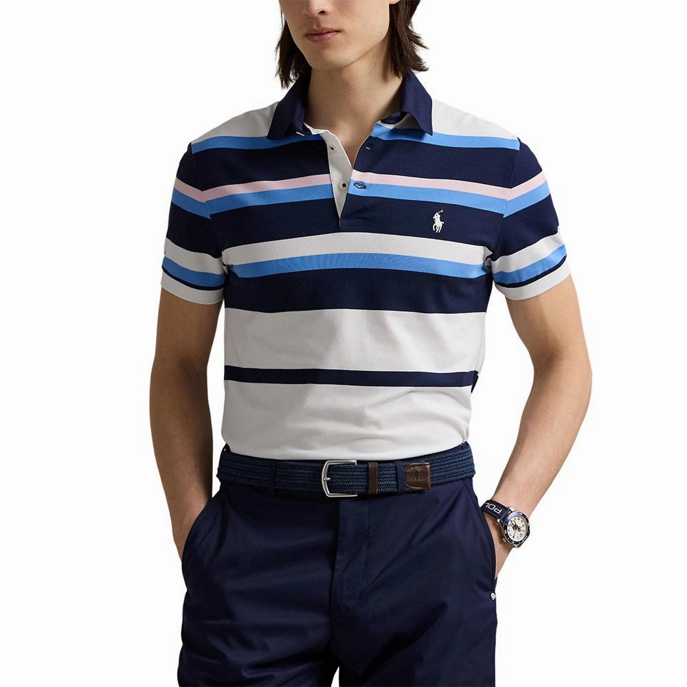 MoistureManagement System RLX Ralph Lauren Performance Pique Golf Polo Shirt - Refined Navy Multi