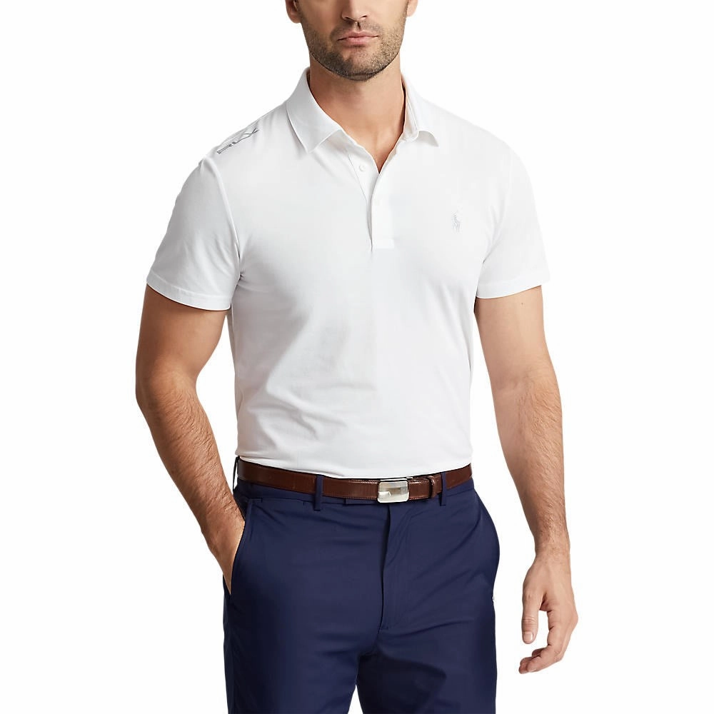 TwoTone Fabric Blend RLX Ralph Lauren Performance Polo Shirt - Pure White