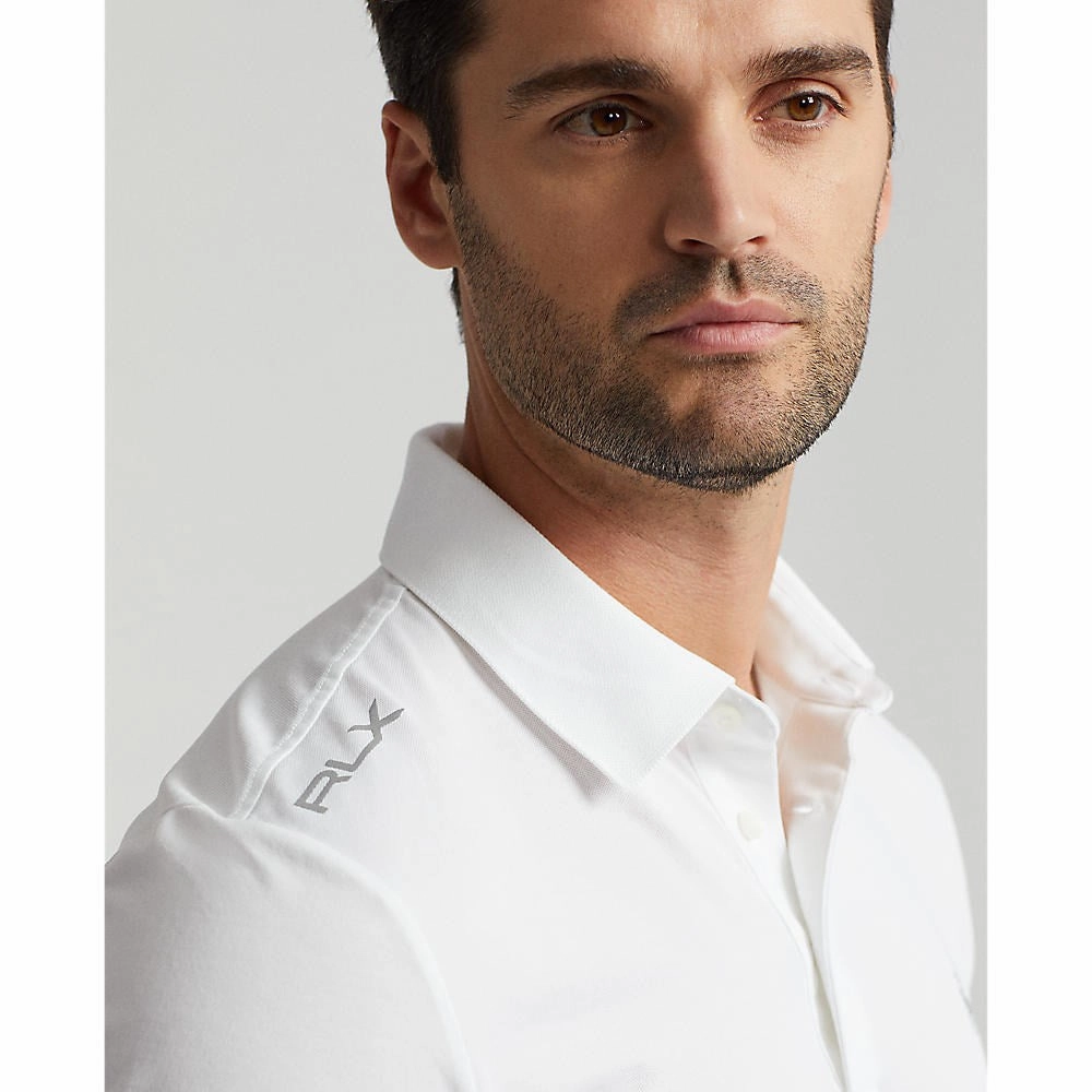 Non Restrictive Cuff Collared Shirt RLX Ralph Lauren Performance Polo Shirt - Pure White