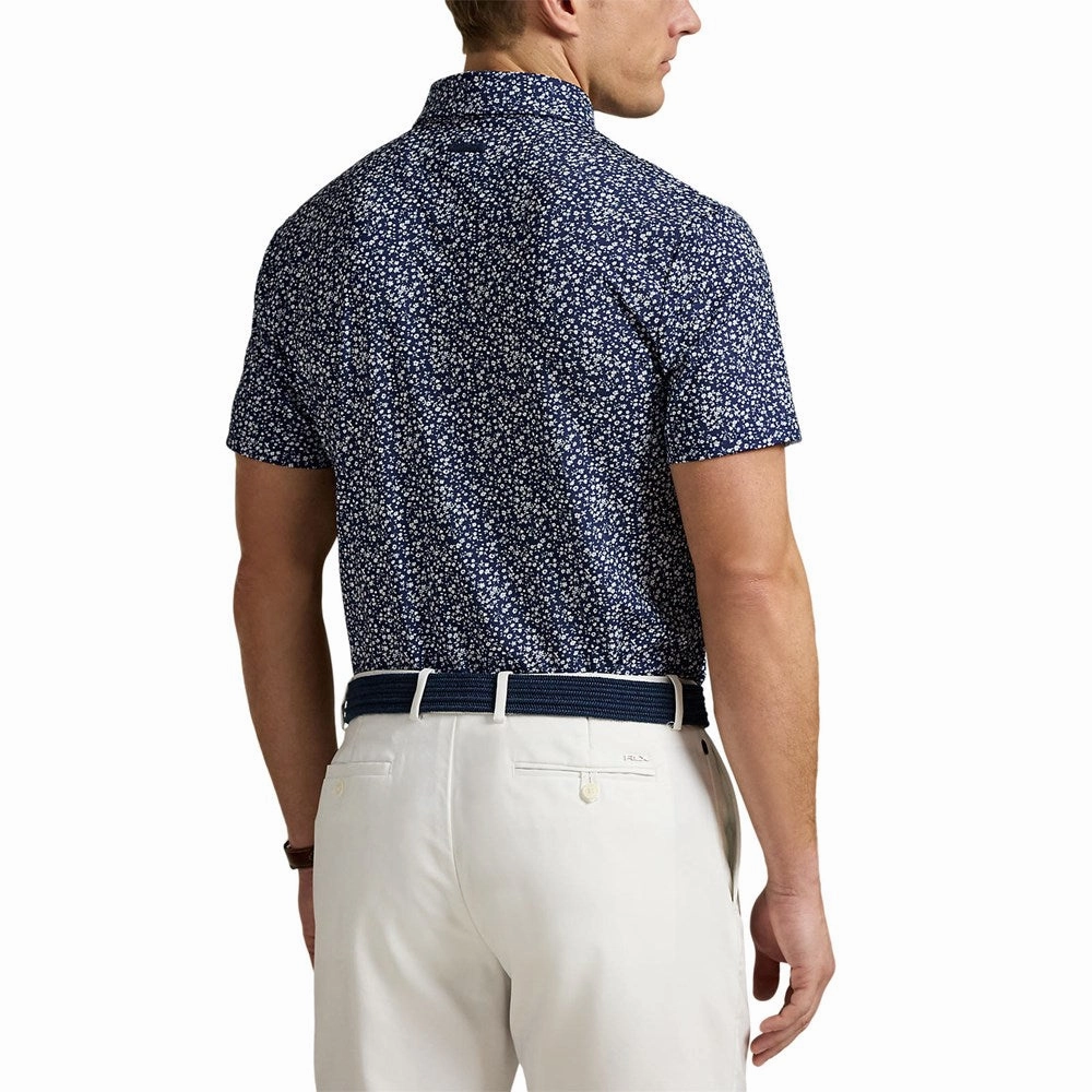 Versatile Wardrobe RLX Ralph Lauren Printed Lightweight Airflow Golf Polo Shirt - Micro Toss Floral Refined Navy
