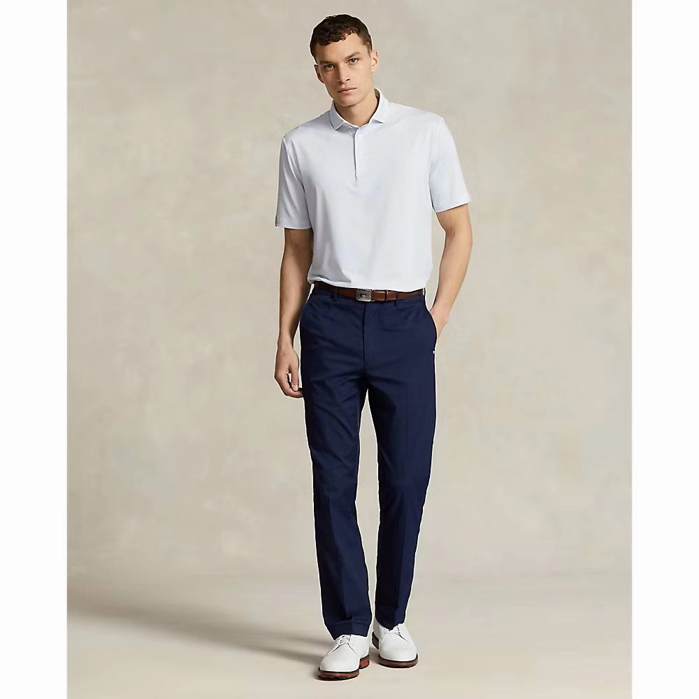 RLX Ralph Lauren Printed Lightweight Airflow Performance Golf Shirt - Oxford Blue Geo Neat Micro Perforated Fabric Effortless Look