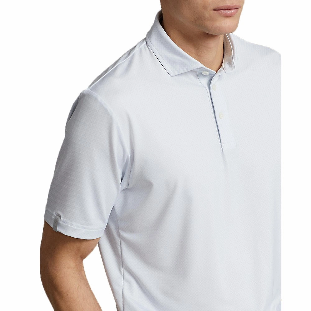 RLX Ralph Lauren Printed Lightweight Airflow Performance Golf Shirt - Oxford Blue Geo Neat Dress Up Or Down
