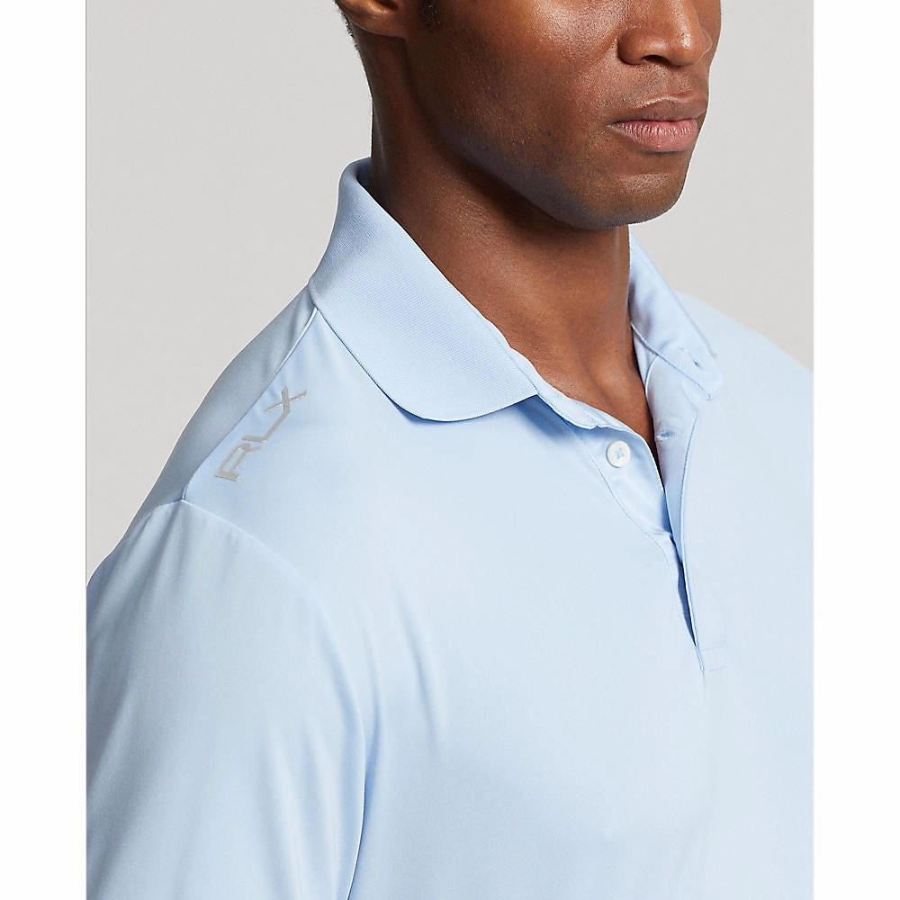Non Restrictive Cuff Lightweight Comfort RLX Ralph Lauren Solid Airflow Performance Golf Shirt - Elite Blue
