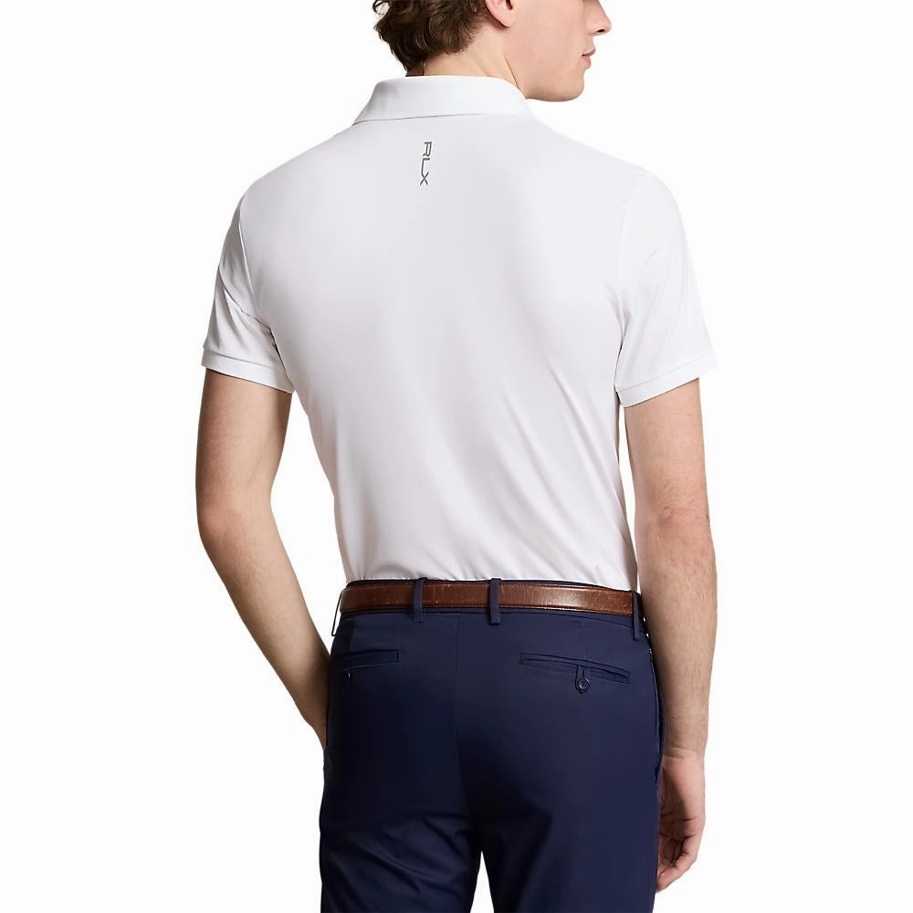 RLX Ralph Lauren Solid Airflow Performance Polo  - Pure White UV Protection Blend