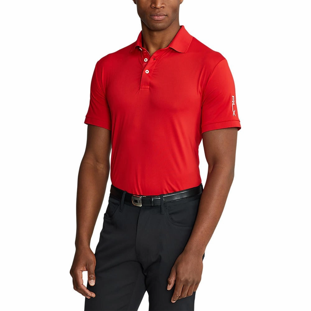 RLX Ralph Lauren Solid Airflow Performance Polo - RL Red Effortless Style Optimal Airflow Texture