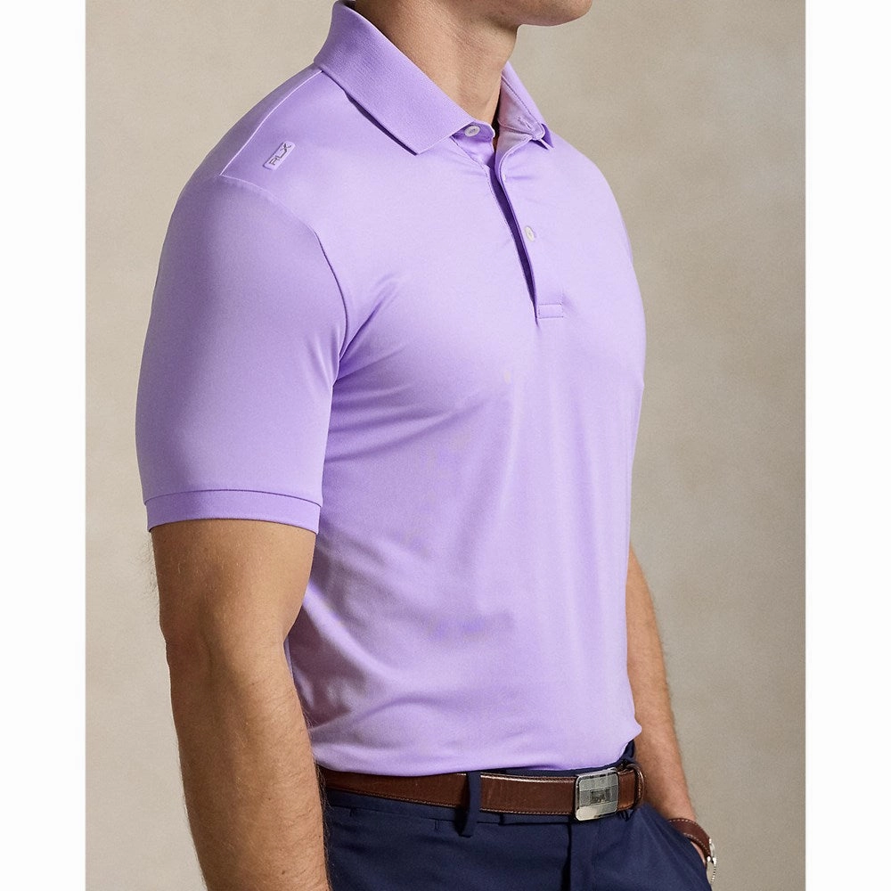 RLX Ralph Lauren Solid Lightweight Airflow Golf Polo Shirt - Powder Purple golf club